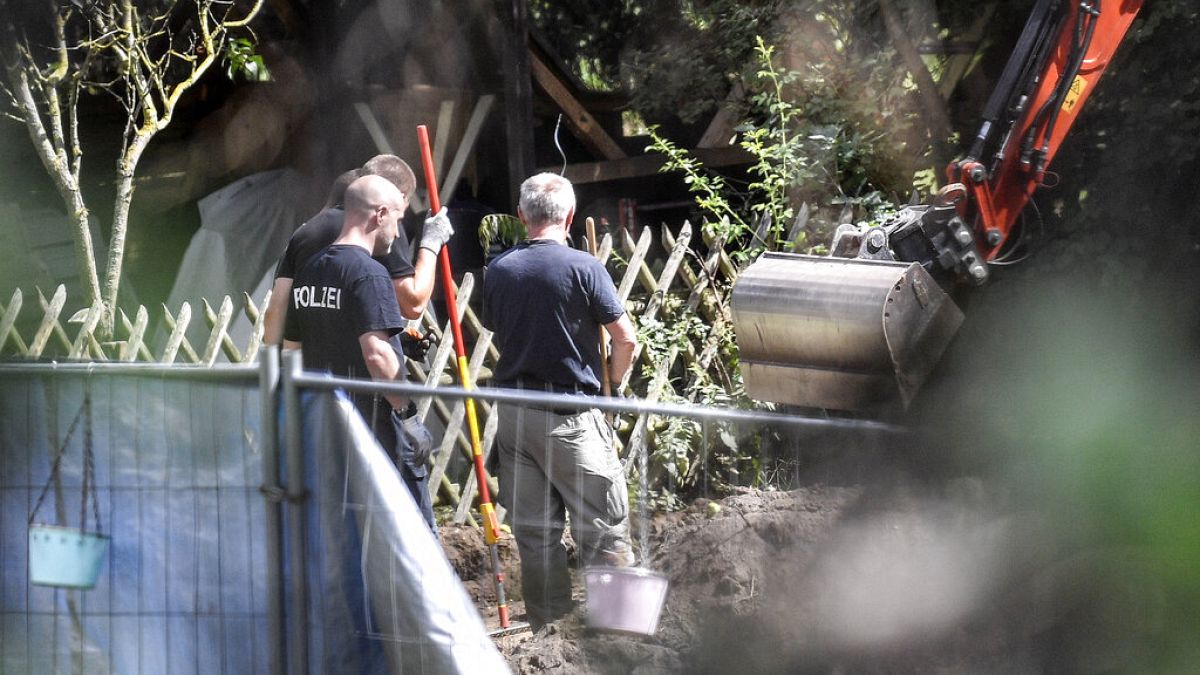 German police searched a garden plot near Hannover, Germany, in July 2020. It is believed to be in connection with the disappearance of Madeleine McCann