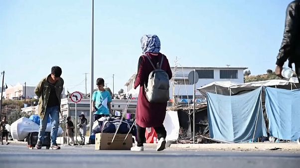 Flüchtlinge auf der griechischen Insel Lesbos Flüchtlinge auf der griechischen Insel Lesbos