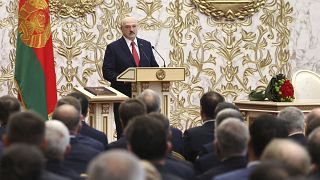 Lukaschenko bei der Amtseinführung in Minsk