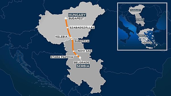 The route of the Budapest-Belgrade rail link The route of the Budapest-Belgrade rail link