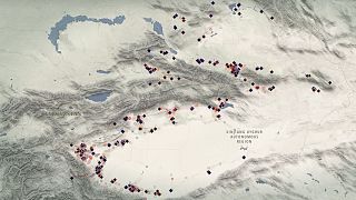 Uydu görüntüleri yardımıyla yeri tespit edilen Doğu Türkistan'daki bazı toplama kampları