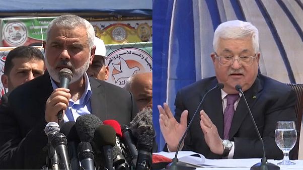 Isma'il Haniyeh e Mahmūd Abbās Isma'il Haniyeh e Mahmūd Abbās