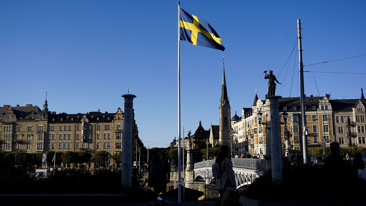 العلم السويدي في ستوكهولم = 2020/09/19