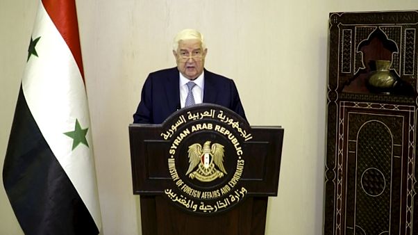 وزير الخارجية السوري وليد المعلم يتحدث في رسالة مسجلة خلال الدورة 75 للجمعية العامة للأمم المتحدة وزير الخارجية السوري وليد المعلم يتحدث في رسالة مسجلة خلال الدورة 75 للجمعية العامة للأمم المتحدة