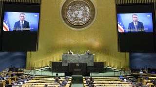 كلمات رؤساء وممثلي الدول في منظمة الأمم المتحدة تم إلقائها عبر الفيديو هذه السنة
