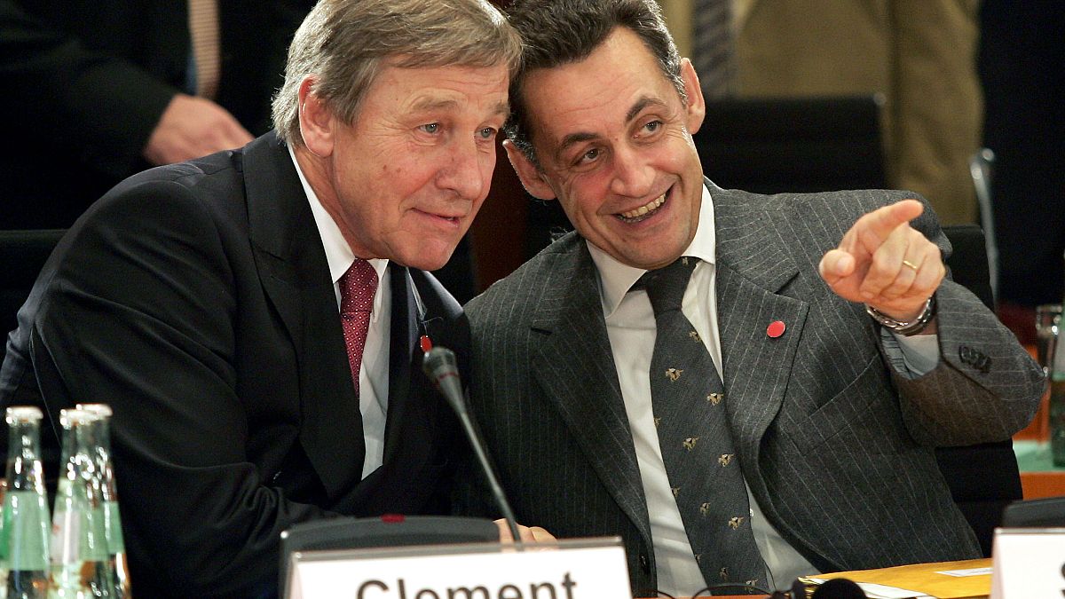 Wolfgang Clement (links) mit Nicolas Sarkozy im Jahr 2004