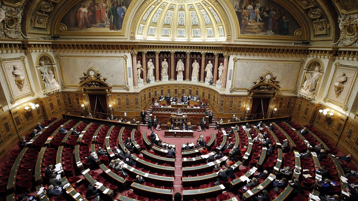 FILE - This Thursday, Dec. 11, 2014 file photo shows a general view of France's Senate 