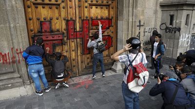 Акция протеста в Мехико