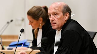 Sabine ten Doesschate, left, and Boudewijn van Eijck, lawyers of Oleg Pulatov, at the MH17 trial