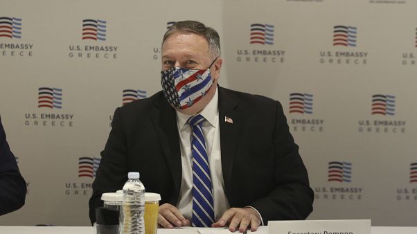 Mike Pompeo a Salonicco mentre incontra gli industriali greci Mike Pompeo a Salonicco mentre incontra gli industriali greci