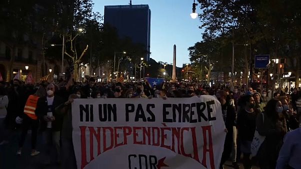 Manifestacion en Barcelona contra la inhabilitación de Quim Torra Manifestacion en Barcelona contra la inhabilitación de Quim Torra