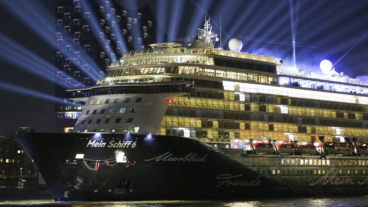 Cruise ship Mein Schiff 6 in Hamburg before its official launch in 2017.