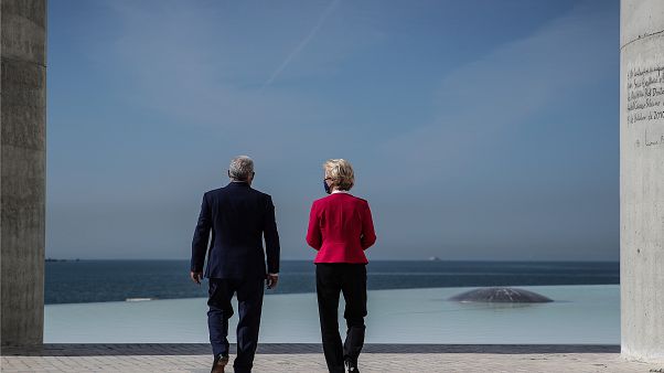 António Costa e Ursula Von der Leyen na Fundação Champalimaud, em Lisboa António Costa e Ursula Von der Leyen na Fundação Champalimaud, em Lisboa
