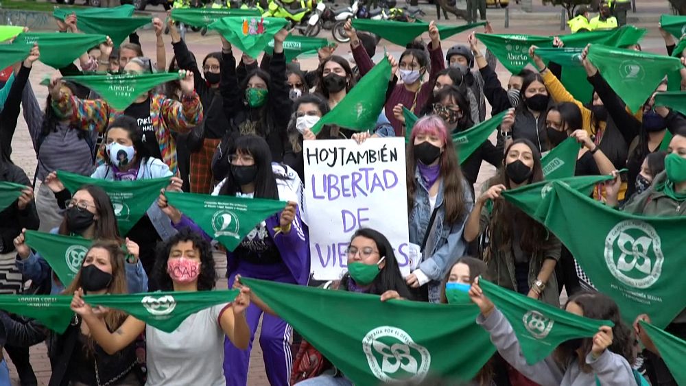 Watch … Women from Colombia, Argentina and Costa Rica demonstrate to legalize abortion