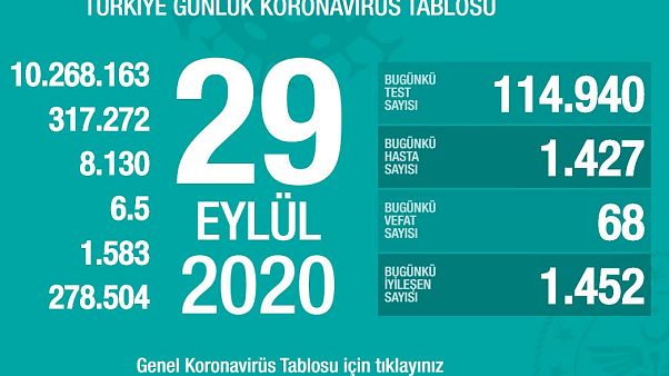 29 Eylül Covid-19 tablosu 29 Eylül Covid-19 tablosu
