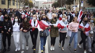جانب من مظاهرات بيلاروس، مينسك 27 سبتمبر 2020