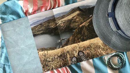 A travel photo book with holiday prints designed and ordered online