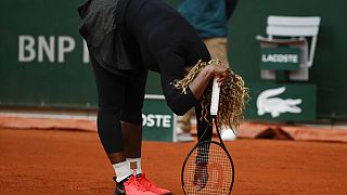 Serena Williams lors du 1er tour à Roland-Garros - Paris, le 28/09/2020