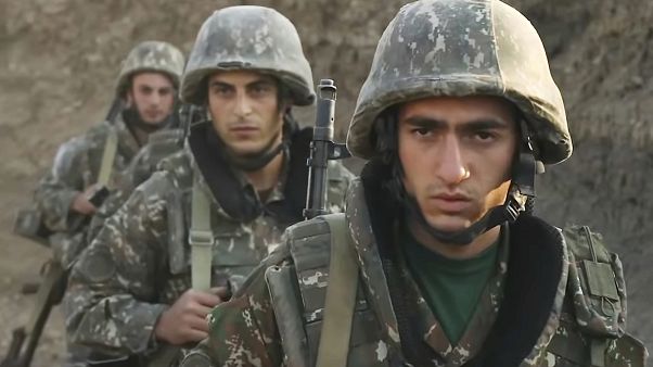 Un gruppo di militari armeni nel Nagorno-Karabakh, Azerbaigian, 29 settembre 2020 Un gruppo di militari armeni nel Nagorno-Karabakh, Azerbaigian, 29 settembre 2020