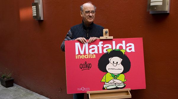 Le dessinateur argentin Quino, Joaquin Salvador Lavado de son vrai nom, père de Mafalda, le 26 novembre 2008 Le dessinateur argentin Quino, Joaquin Salvador Lavado de son vrai nom, père de Mafalda, le 26 novembre 2008
