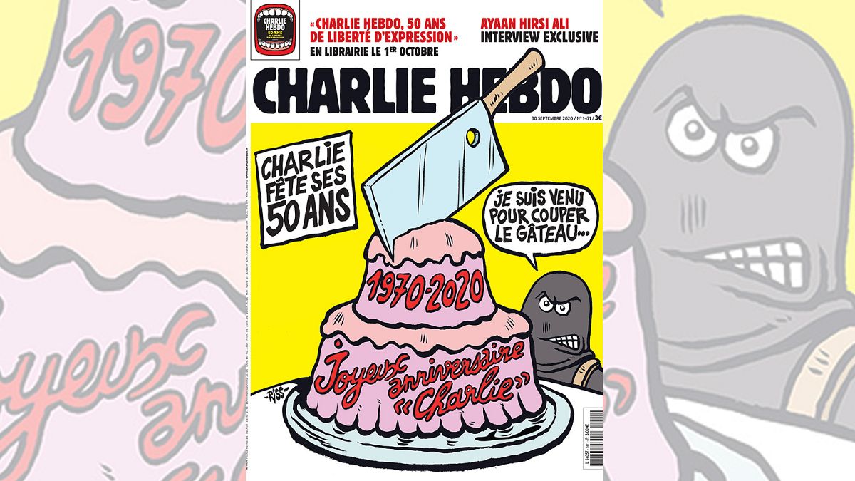 La Une du numéro du 1er octobre 2020 de Charlie Hebdo qui célèbre ses 50 ans