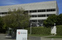 FILE - This April 30, 2020, file photo shows Gilead Sciences headquarters in Foster City, Calif.