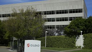 FILE - This April 30, 2020, file photo shows Gilead Sciences headquarters in Foster City, Calif. 