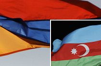 Ermenistan ve Azerbaycan bayrakları