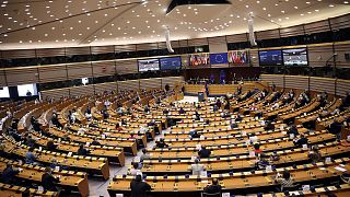 The chamber of the European Parliament.