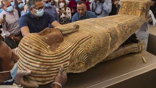 In major archaeological discovery, Egypt shows off dozens of ancient coffins