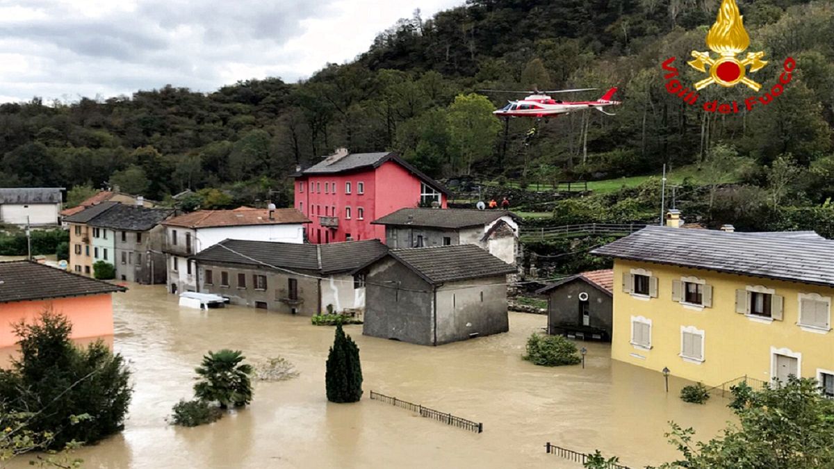 Uma das zonas afetadas pela tempestade "Alex" na região do Piemonte, Itália