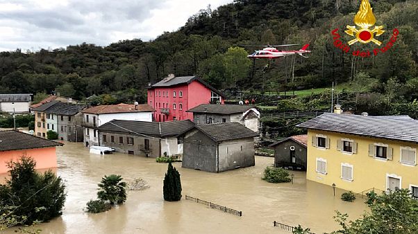 Uma das zonas afetadas pela tempestade "Alex" na região do Piemonte, Itália Uma das zonas afetadas pela tempestade "Alex" na região do Piemonte, Itália