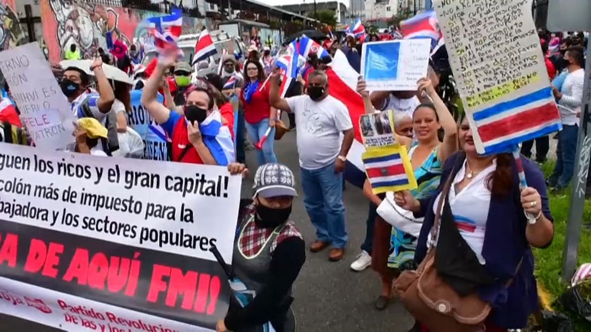 Protestas en Costa Rica contra el plan económico del Gobierno