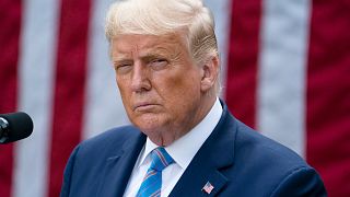 President Donald Trump speaks about coronavirus testing strategy, in the Rose Garden of the White House, Monday, Sept. 28, 2020.