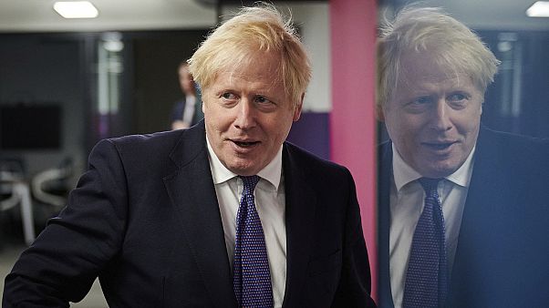 Britain's Prime Minister Boris Johnson visits the headquarters of Octopus Energy in London, Monday October 5, 2020. Britain's Prime Minister Boris Johnson visits the headquarters of Octopus Energy in London, Monday October 5, 2020.