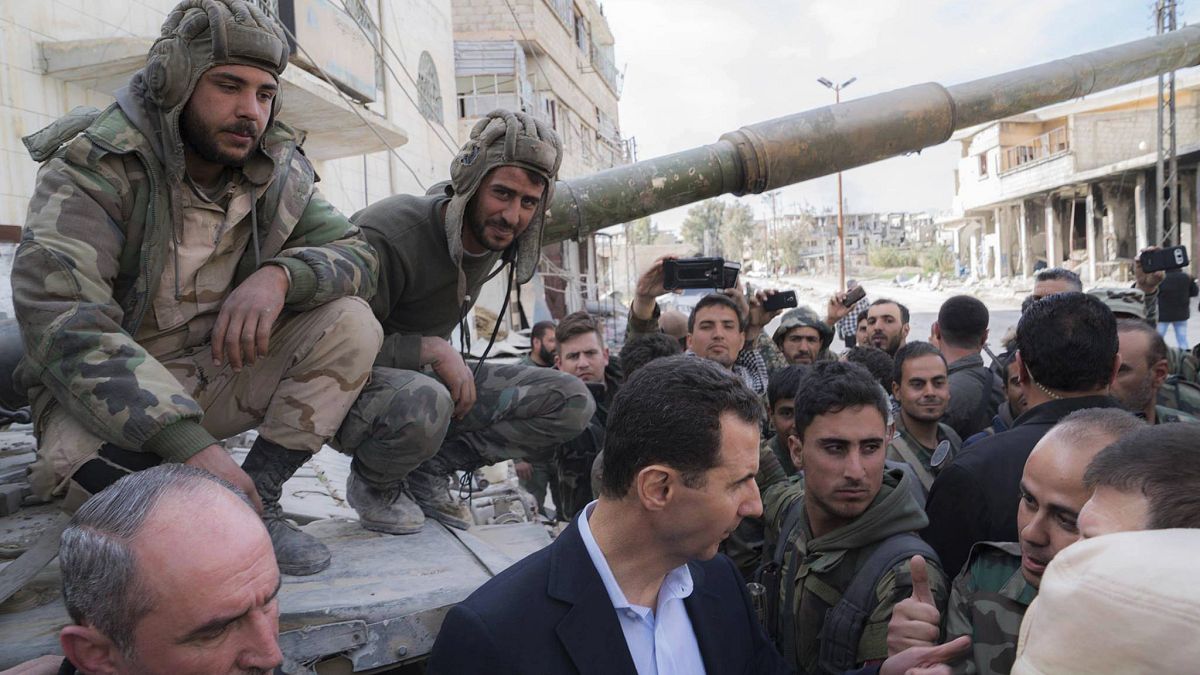 Präsident Assad auf Truppenbesuch in Ost-Ghouta, 2018. Das Gebiet ist wieder unter Regierungskontrolle.