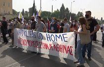تظاهرات معترضان به سفر دبیر کل ناتو به یونان