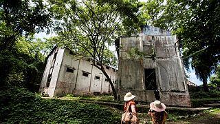 Tourists visit the former prison at Isla San Lucas in Costa Rica