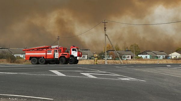 Una scena apocalittica nel deposito militare di Ryazan. Una scena apocalittica nel deposito militare di Ryazan.