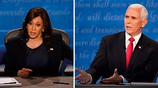 Pence and Harris go head-to-head on the debate stage. Oct. 7, 2020. Kingsbury Hall on the campus of the University of Utah in Salt Lake City.