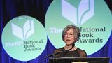 This file photo taken on November 19, 2014 shows US author Louise Gluck giving a speech at the 2014 National Book Awards in New York City.