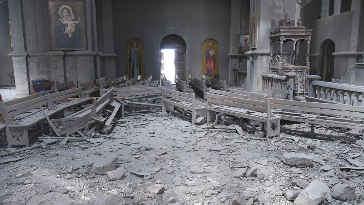 كنيسة أرمنية مدمرة بالقرب من مدينة ستباناكرت في ناغورني قره باغ