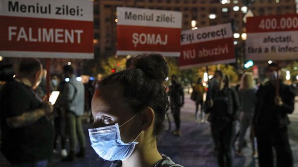 Vendéglátósok tüntettek Bukarestben Vendéglátósok tüntettek Bukarestben