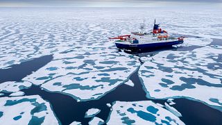 The Polar Stern vessel near the North Pole.