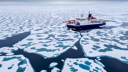 The Polar Stern vessel near the North Pole.