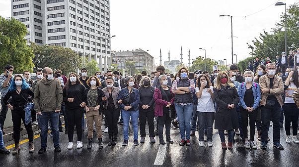 Ankara Garı saldırısında hayatını kaybedenler anıldı Ankara Garı saldırısında hayatını kaybedenler anıldı