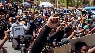 Manifestation anti-feminicide à Windhoek, en Namibie
