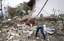 Törmelék borítja Hegyi-Karabah utcáit