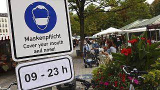 Maskenpflicht auf dem Viktualienmarkt in München, 24.9.2020
