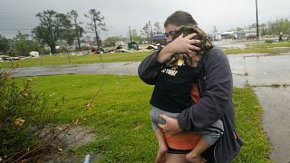 Passagem do furacão Deltano Louisiana